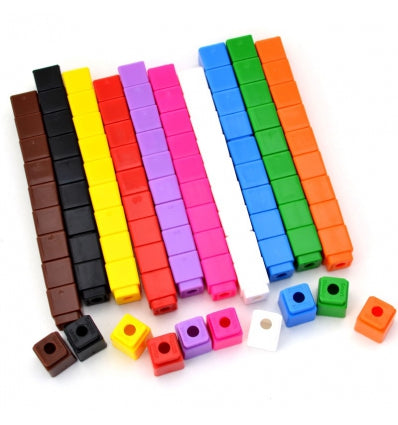 Colorful Math Linking Cubes - Educational Counting Blocks